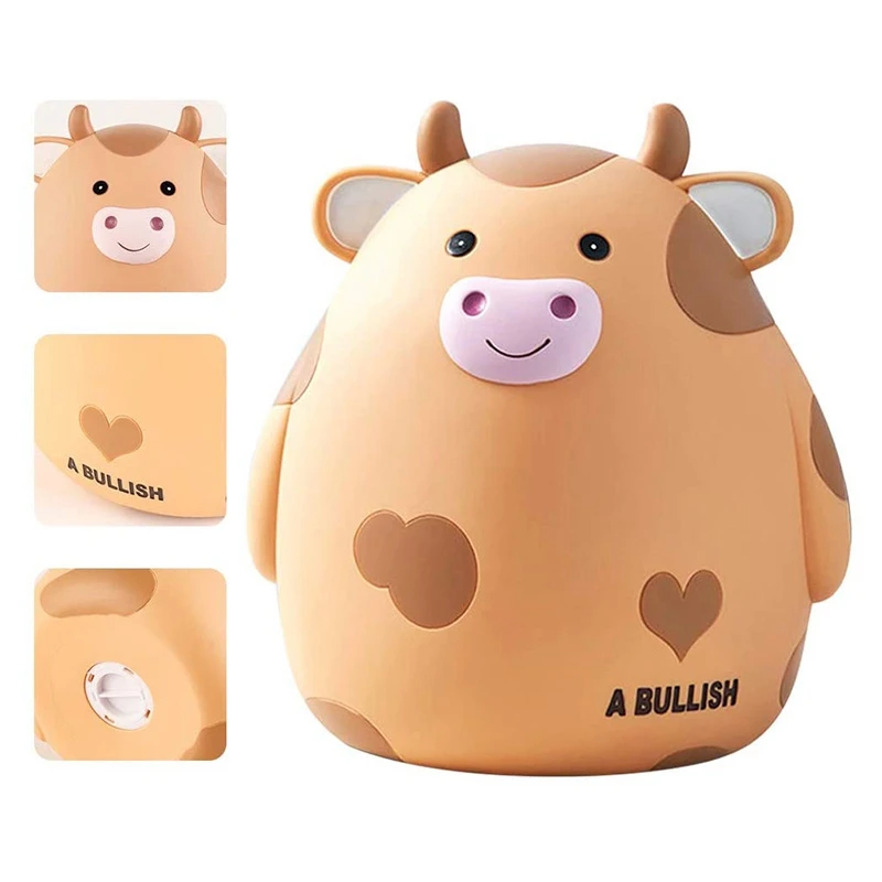 APPLIA-Piggy Bank,Cute Cow Money Bank For Boys And Girls,Children's Shatterproof Coin Bank,Best Birthday For Children