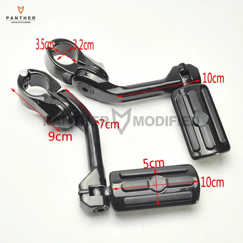 

Universal 1 1/4" Black Aluminum Motorcycle Long Angled Adjust Foot Peg Foot Rest case for Harley Touring Softail Dyna Sportster