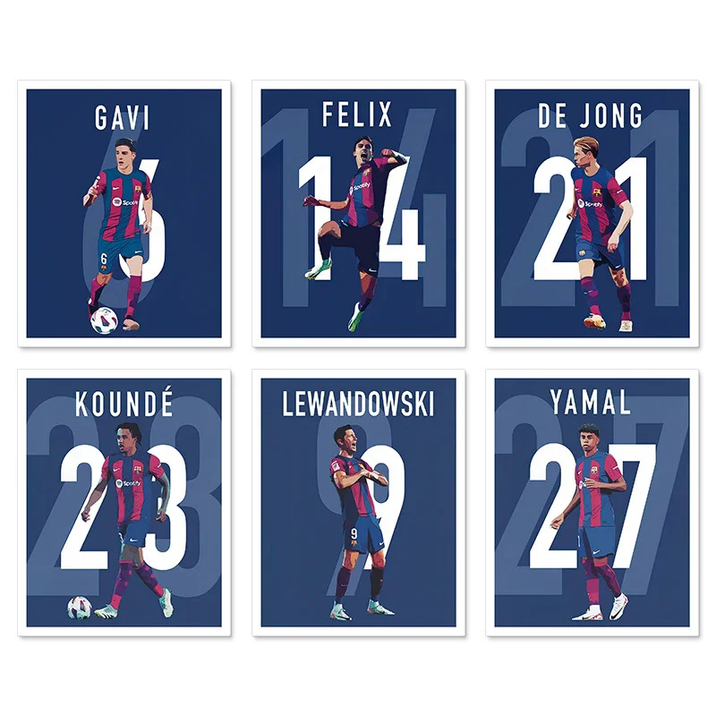 

GAVI FELIX DE JONG KOUNDE YAMAL Football soccer Player Wall Removable Stickers Art Quote Vinyl Decal Decor Poster Mural DIY Gif