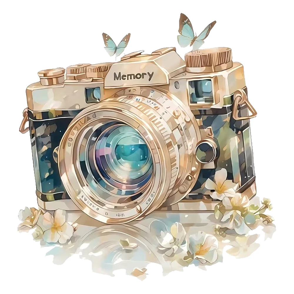 15x13cm#Emerald Green Crystal Camera  Used for Car Windows, Bumper, Laptops, Waterproof Exterior Car Accessories