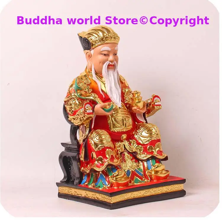 2025  Buddha God statue A Pair 2P Asia HOME SHOP Altar TU DI GONG PO God of wealth Recruit wealth Good luck Mammon statue