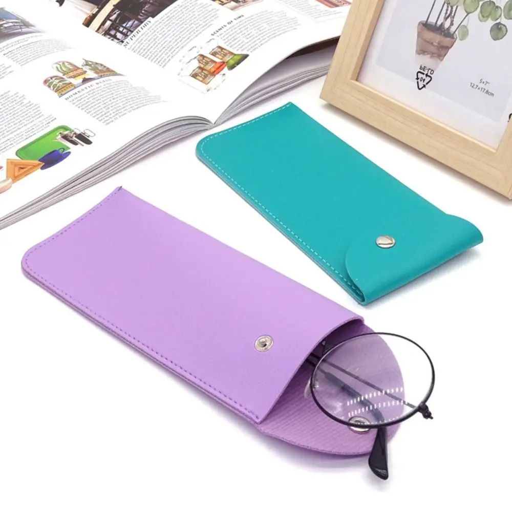 Eyewear Accessories Simple Sunglasses Bag Soft PU Leather Glasses Pocket Reading Case Bag Women Men