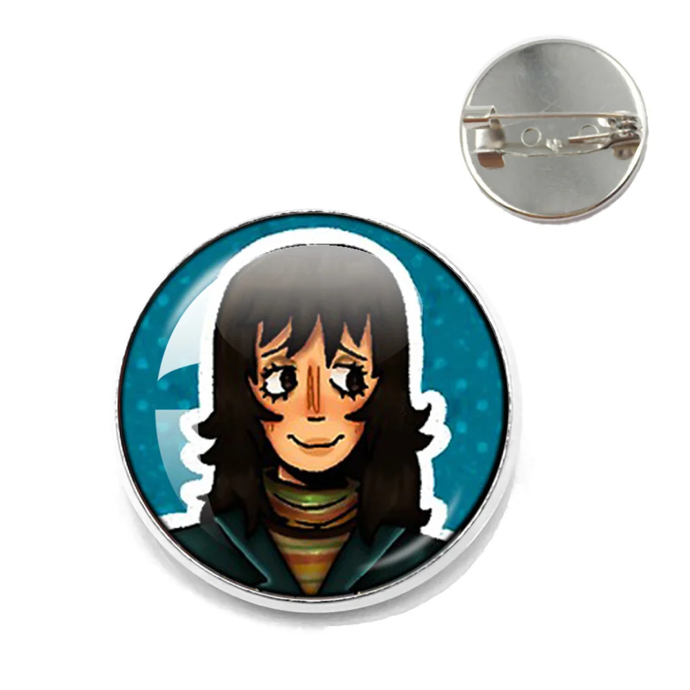 Horror Game Mouthwashing Anya Jimmy Glass Badge Handmade Brooches Breastpin for Backpack Clothes Decoration Accessory Lapel Pin