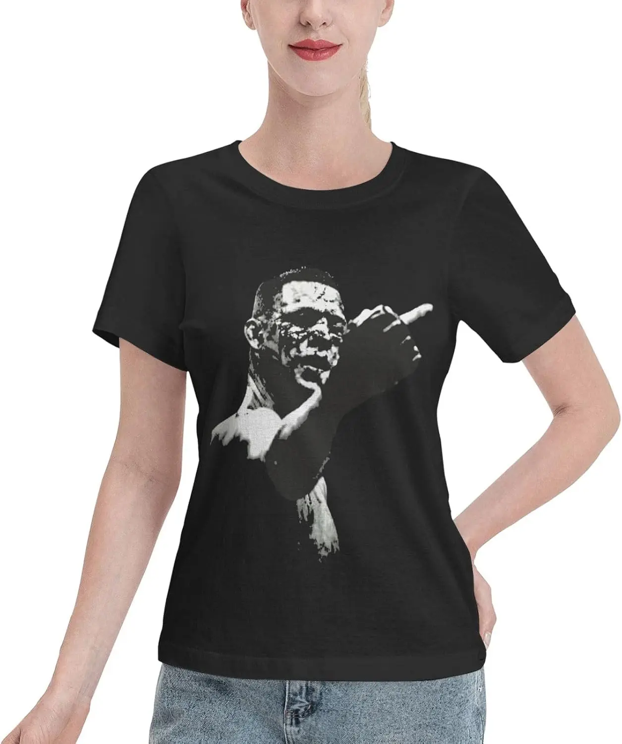 

Женская базовая футболка с коротким рукавом и графическим рисунком, повседневная футболка, черная блузка