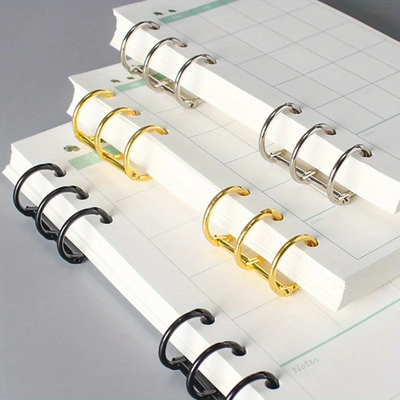 10pcs Metal Loose Leaf Book Binder Rings Calendar Circle 3 Rings For Notebook Album Scrapbook Clips Kawaii Desk Accessories