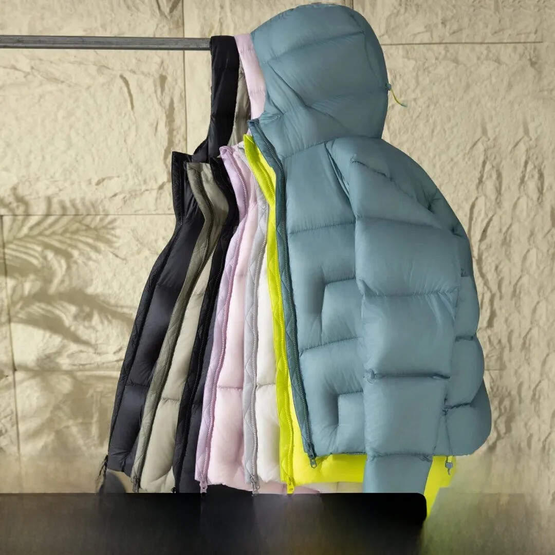 

Hexagonal Warrior High Puffiness down Jacket Men Women Outdoor Cold Resistant Padded Coat Lockdown Fill Nylon Fabric Hooded