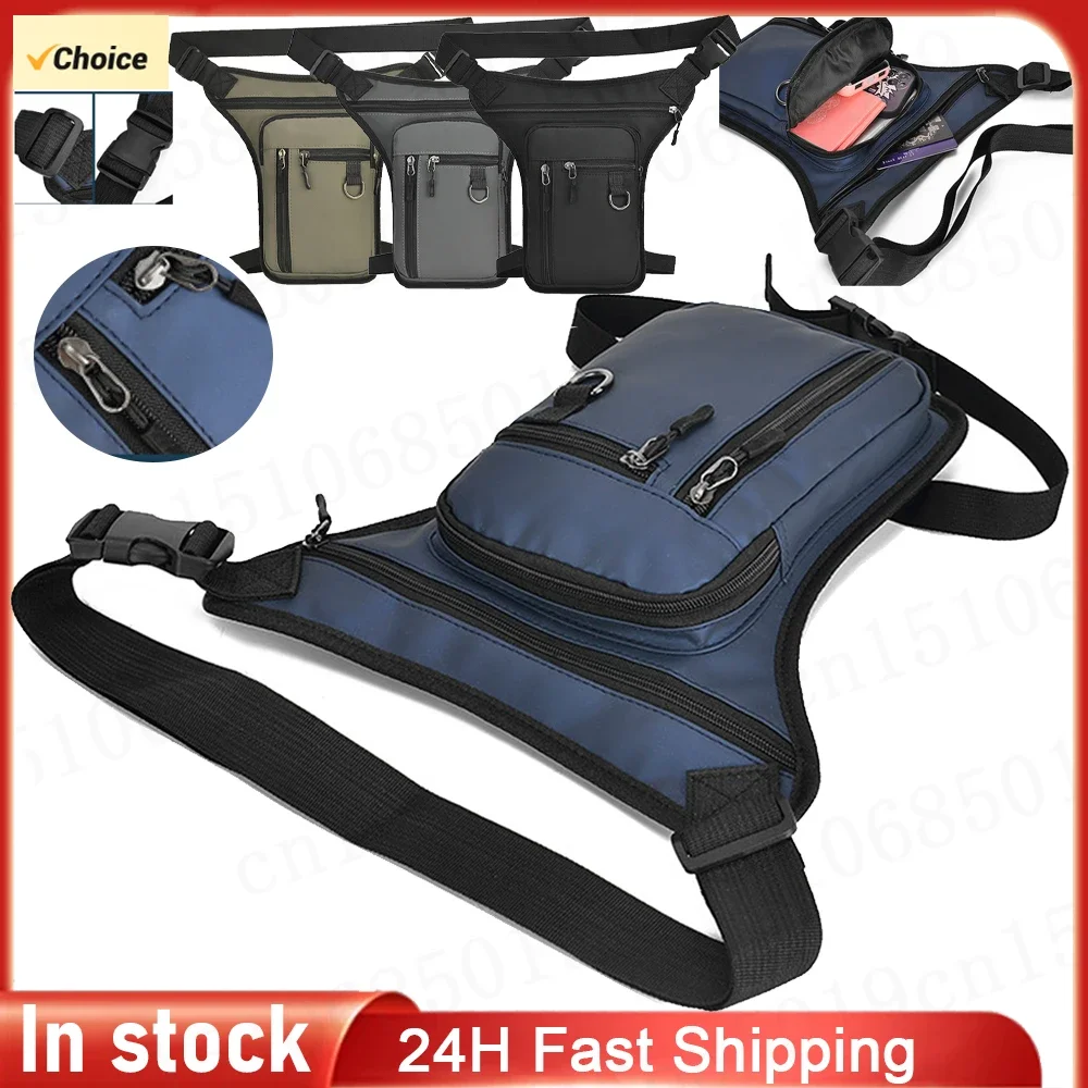 

Multipocket Men Motorcycle Leg Side Bag Multipocket Hip Waist Bags PU Leather Tactical Travel Purse Outdoor Sports Ride Bag