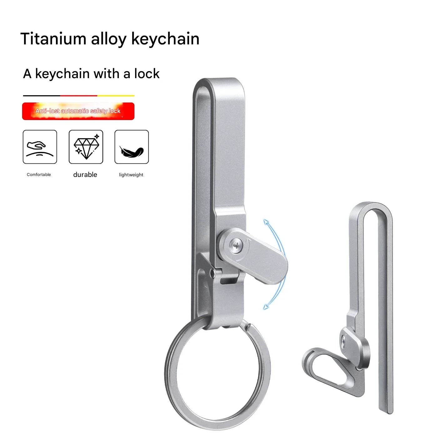Titanium Alloy Keychain Multifunctional Unboxing Device Quick Release Bottle Opener With Lock To Prevent Accidental Opening