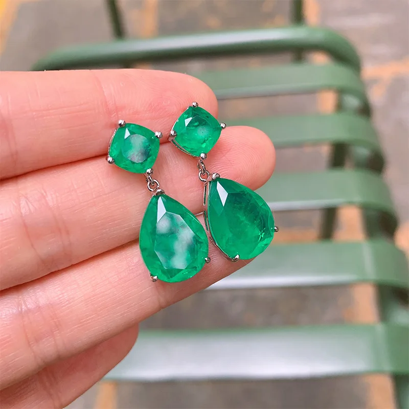 Emerald Green Earrings for Women Simple Blue Drop Earrings Jewelry Wholesale
