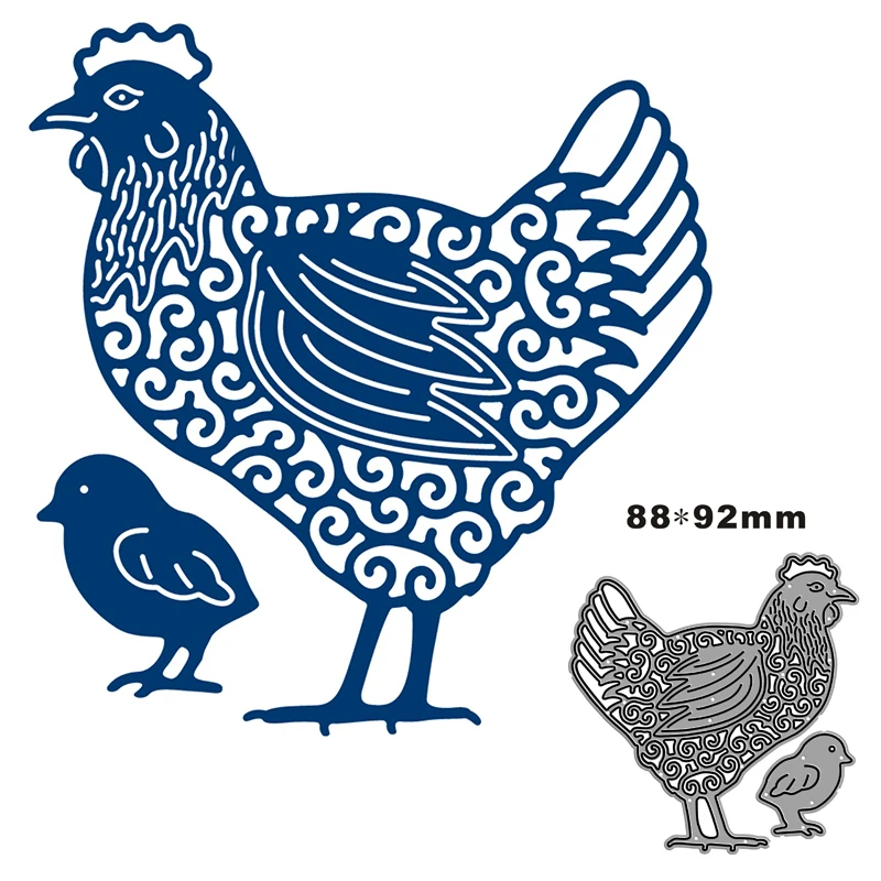 New 2022 Delicate Old Hen and Chicks Metal Cutting Dies For DIY Scrapbooking Card Making Embossing Craft Decorative No Stamps