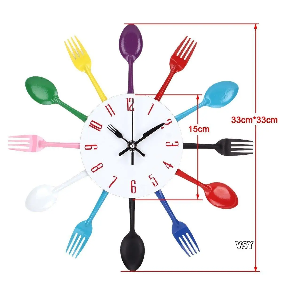 

Кухонные настенные часы, 3D съемные современные креативные столовые приборы, кухонная ложка, вилка, настенные часы, зеркало, настенная наклейка, настенная наклейка, комната для дома