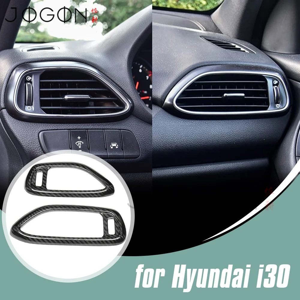 

LHD Carbon Fiber Car Interior Center Dashboard Side Air Vent Left Right Outlet Cover Trim For Hyundai i30 N 2020 2021 2022 2023