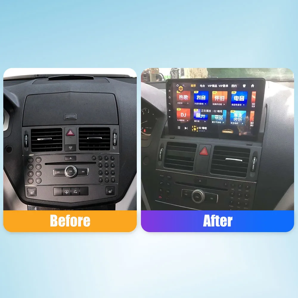 Car Radio For Benz C Class 2007-2010  2Din Android Stereo DVD GPS Navigation Video Player Multimedia Carplay Android Auto BT WIF