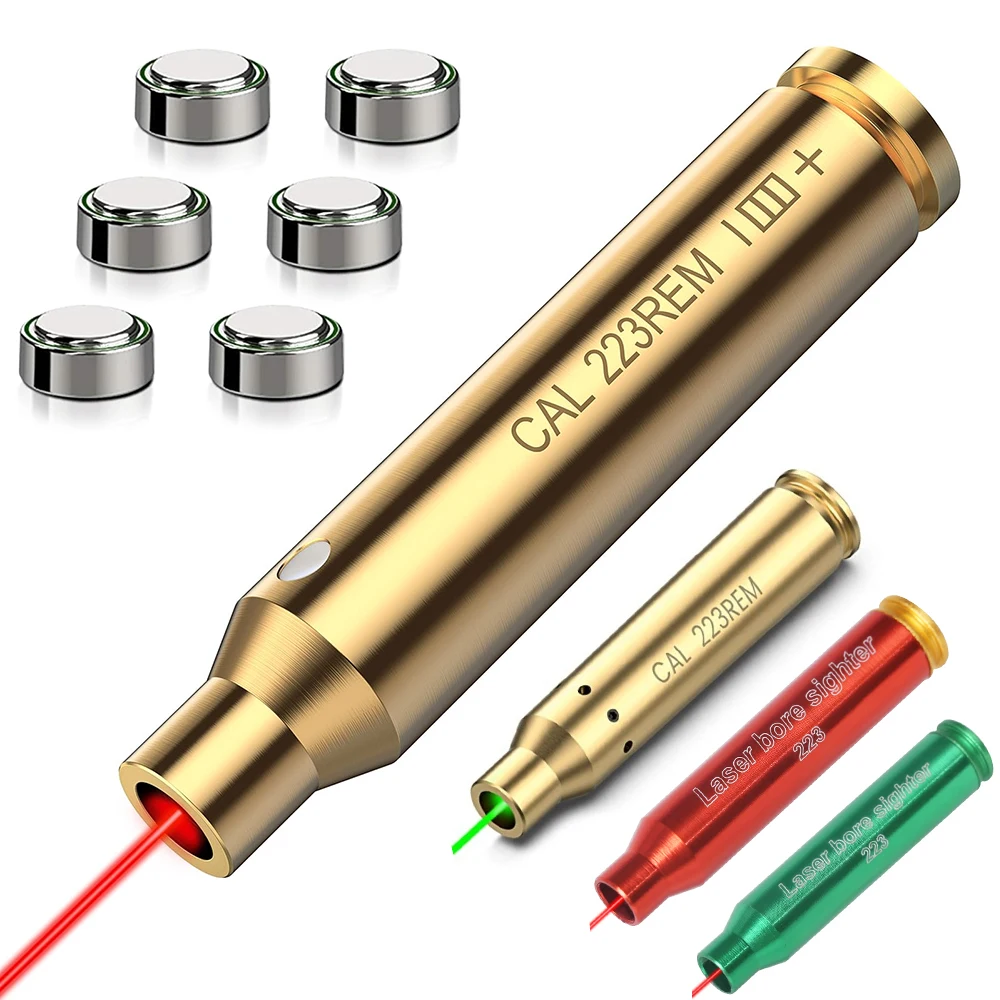 

.223Rem Red Dot Laser Boresighter 5.56mm Cartridge Laser Bore Sight with Batteries for Shotgun Hunting Gun Scope Adjustment