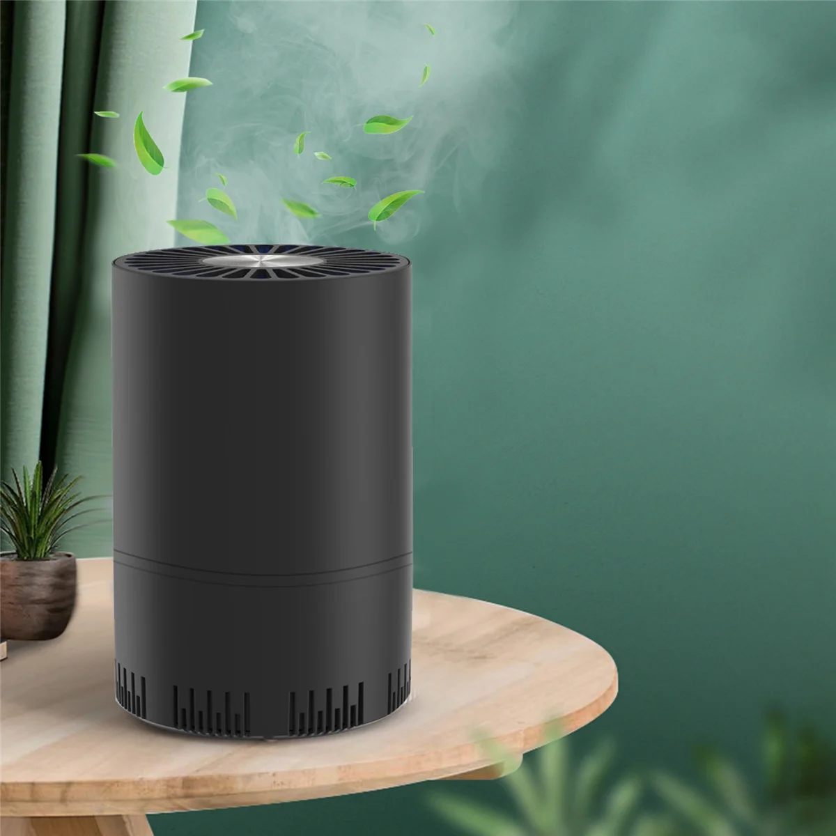 Purificateur d'air chaud maison détecteur de fumée automatique filtre Hepa purificateur d'air de voiture câble USB à faible bruit avec veilleuse bureau noir