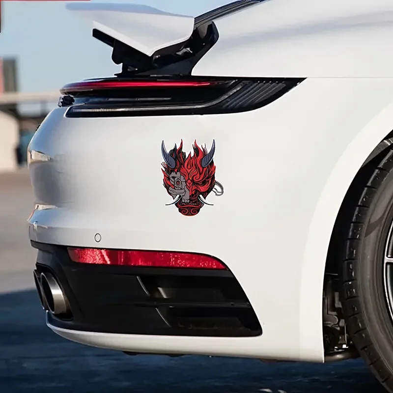 قطعة واحدة من ملصق Cyber Oni الهوية الفريد من نوعه - ملصق فينيل مقاوم للماء لتقنية المزج والتقليد لأدوات الكمبيوتر المحمول في السيارة