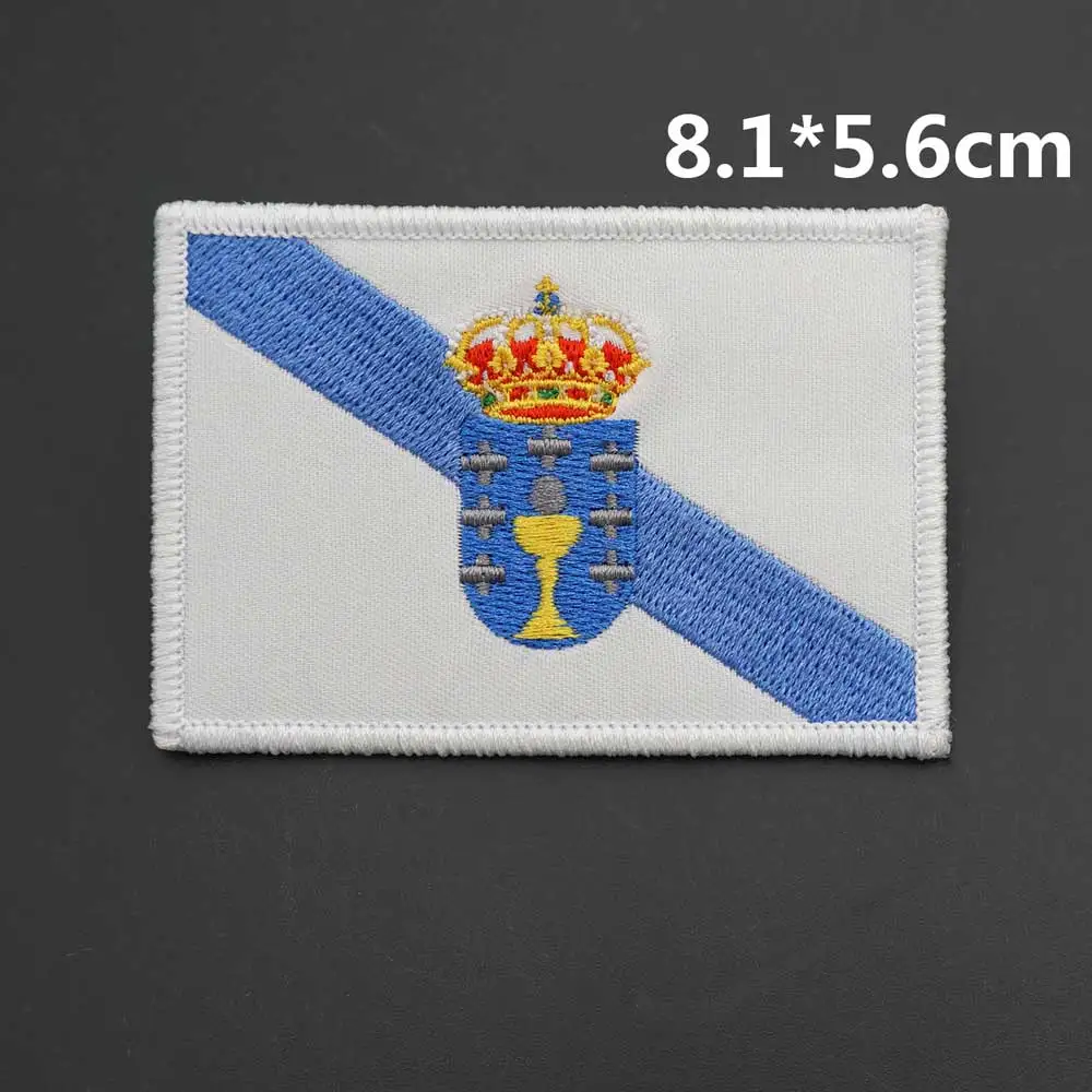 Spain Flag Embroidery Patches Andalucía Sevilla Military Badge with Hook&Loop Backing for Clothes Hat Accessories