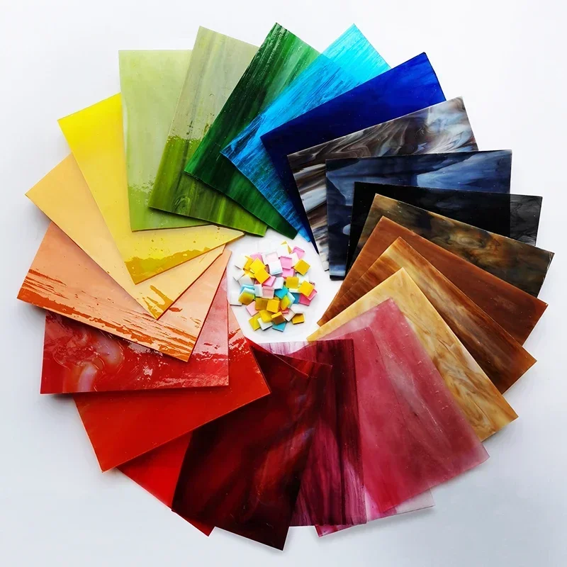 [Clearance before Chinese New Year] 1 pc 10x10cm Colorful Square Mica Mosaic Tiles 3mm Thickness DIY Glass Mosaic Materials