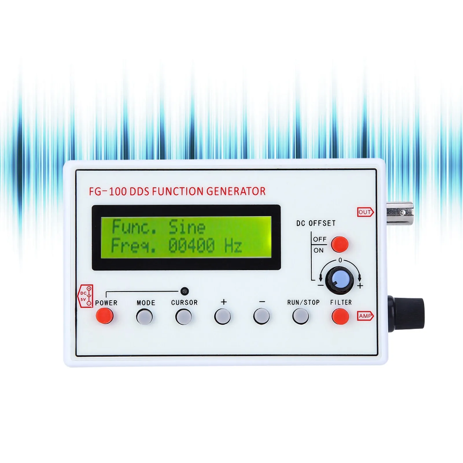 Fg-100 ds funkcja generatora częstotliwości sinualnej 1HZ-500KHz licznik źródło sygnału miernik generatora