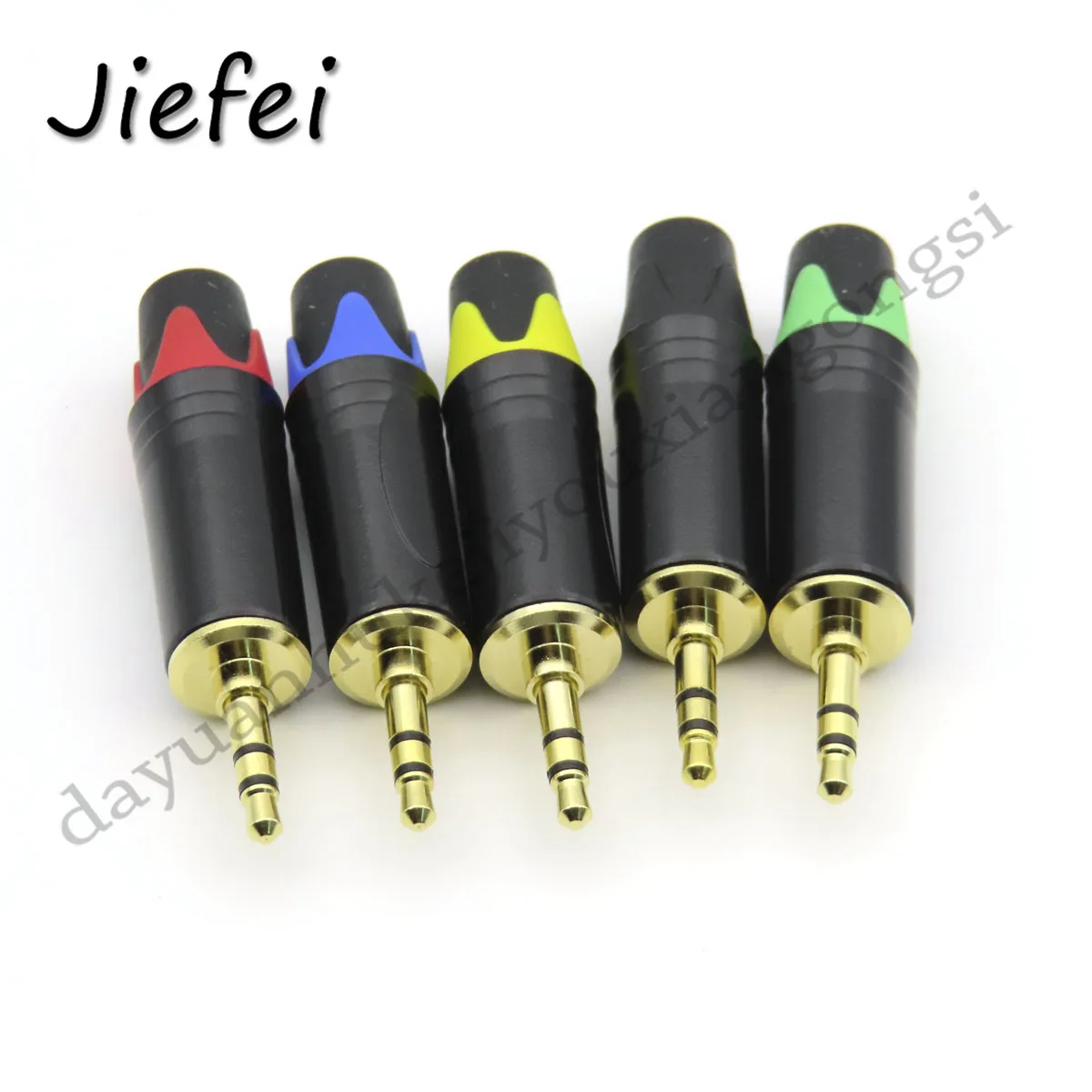 5 colors Jack 3.5mm Audio Plug 3 Pole Stereo Male Gold Plated For Soldering Replace 3.5mm AUX Connector With Tail Jacks