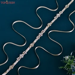 TOPQUEEN Gold Belt for Women Wedding Bridal Belt Sash Pearls Classic Bridal Belt Gold Bridesmaid Belt Gold Wedding Belt S488-G