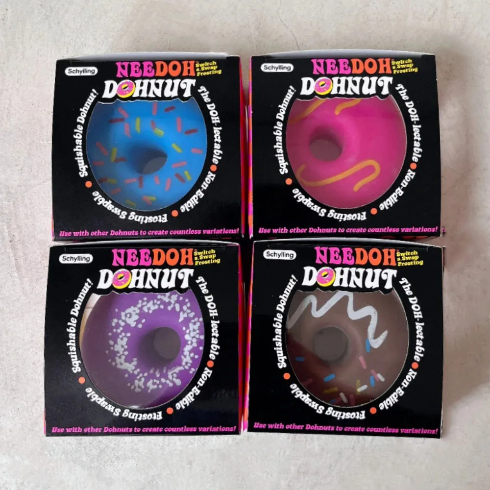 

-Schylling Needoh Dippin Dazzler Egg Donut Stress Relief Squishy Cube Anti-Anxiety Squeeze Toy For Focus ADHD Population Gifts