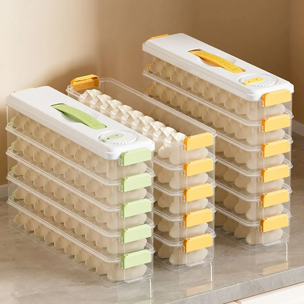 1/2/3 Layers Dumpling Storage Box Timed Quick Frozen Keep Fresh Fresh Food Tray Narrow Side with Holder & Cover Spaghetti Box