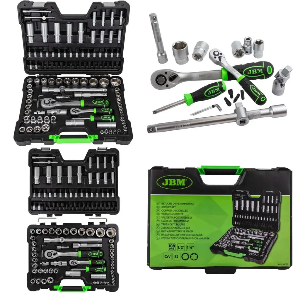 حافظة أدوات JBM مكونة من 108 قطعة مع مفاتيح سداسية من الساتان