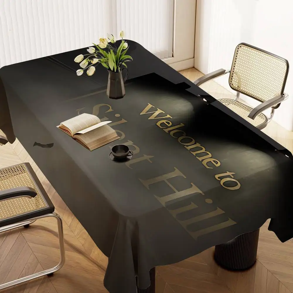 S-SilentS Hill لعبة مفرش طاولة مستطيلة وصمة عار مفرش المائدة Oilcloth رف ميسا كتيمة مفرش المائدة الديكور