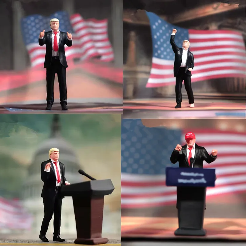 

Un/Painted 1/64 Scale President Miniature Figure Mini Diorama Resin Model Street DIY Scene Accessory Prop Speech Toy Display
