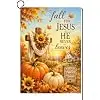 Christian Fall Garden Flag 12x18 Inch for Outdoor Thanksgiving Decor llz