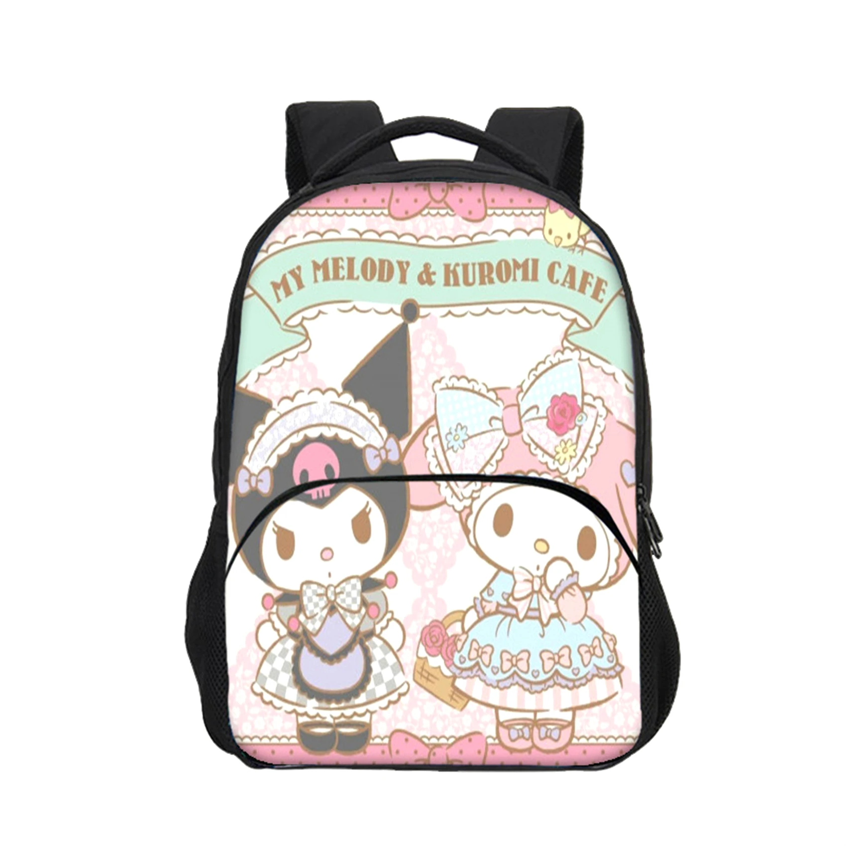 

Fashion Kuromi Lightweight Backpack-Back to School Knapsack-Front Pocket Book Bag for Student