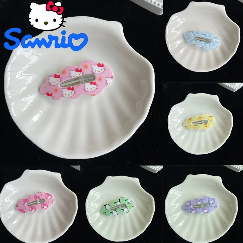 

Sanrio Hello Kitty Cloud Hair Clip Anime Cute Edge Clip Women's Bangs Edge Headwear Girl Hair Accessories Birthday Holiday Gifts