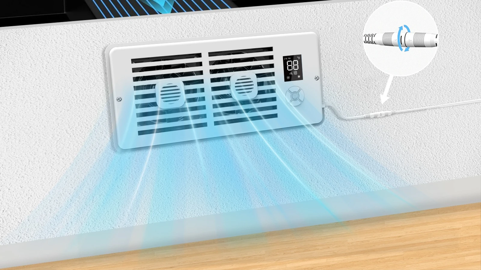 Smart Bathroom Fan - Kipas Saluran Udara Inline Cerdas, Senyap,
