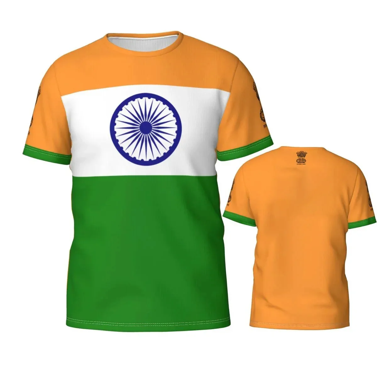 2024 New Indian Flag Graphic 3D Printed T-shirt Indian National Emblem Fashion Men\'s Tops National Day Gifts Personalized Tee