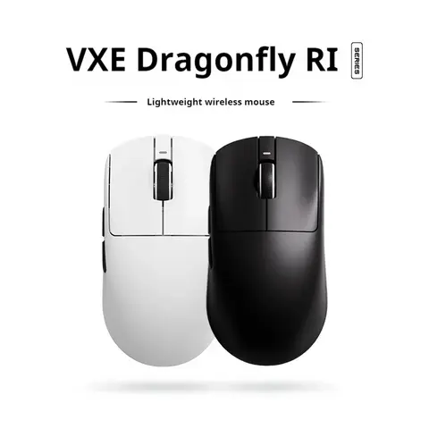 경량 인체공학적 3 가지 모드 블루투스 마우스, Vxe Dragonfly R1 SE 게임 E-스포츠 마우스, 긴 배터리 수명, Paw3395