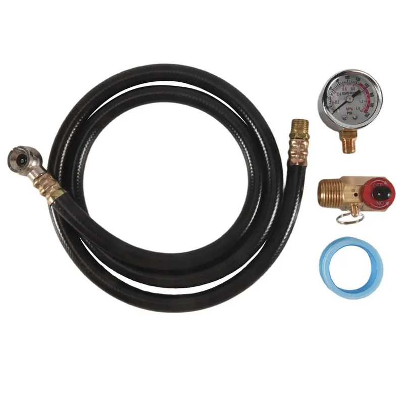 A36T-Air Tank Valve Accessory Kit With Gauge, Air Tank Repair Kit Come With 2 Inch Pressure Gauge With 1/8 Inch NPT, 4 Ft Air Ho
