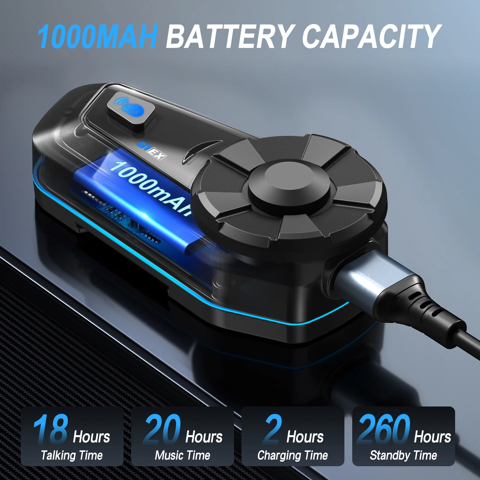 TNICER G1EX Motorcycle Intercom Bluetooth helmet Headset Motorbike 6 Riders 1000M Moto Group Waterproof Interphone