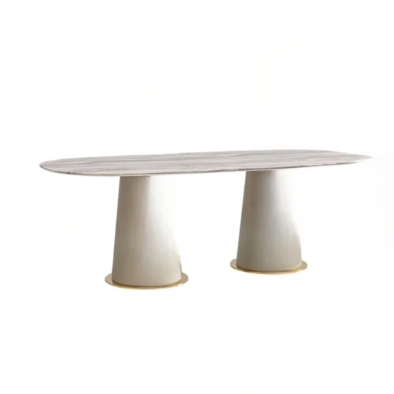 

Dining table family villa, long dining table and chair combination, oval dining table