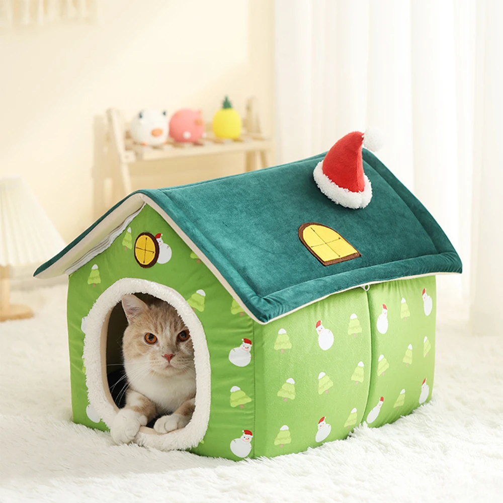 

Милый рождественский диван, кровать для домашних животных, одеяло и кошки, новый дизайнерский диван-кровать для собак, моющийся чехол с