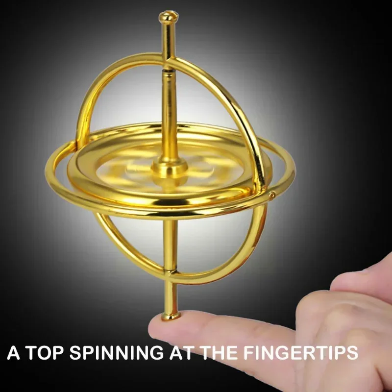 Mini Metal Self-balancing Finger Gyroscope Anti-gravity Colorful Metal Gyro Adults Kids Decompression Stress Relief Spinning Toy