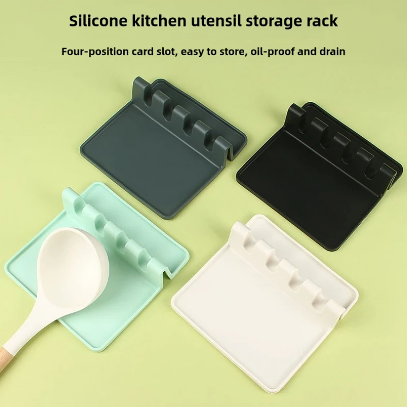 Silicone kitchen storage mat, silicone dish rack, drip mat, heat-resistant spoon rest