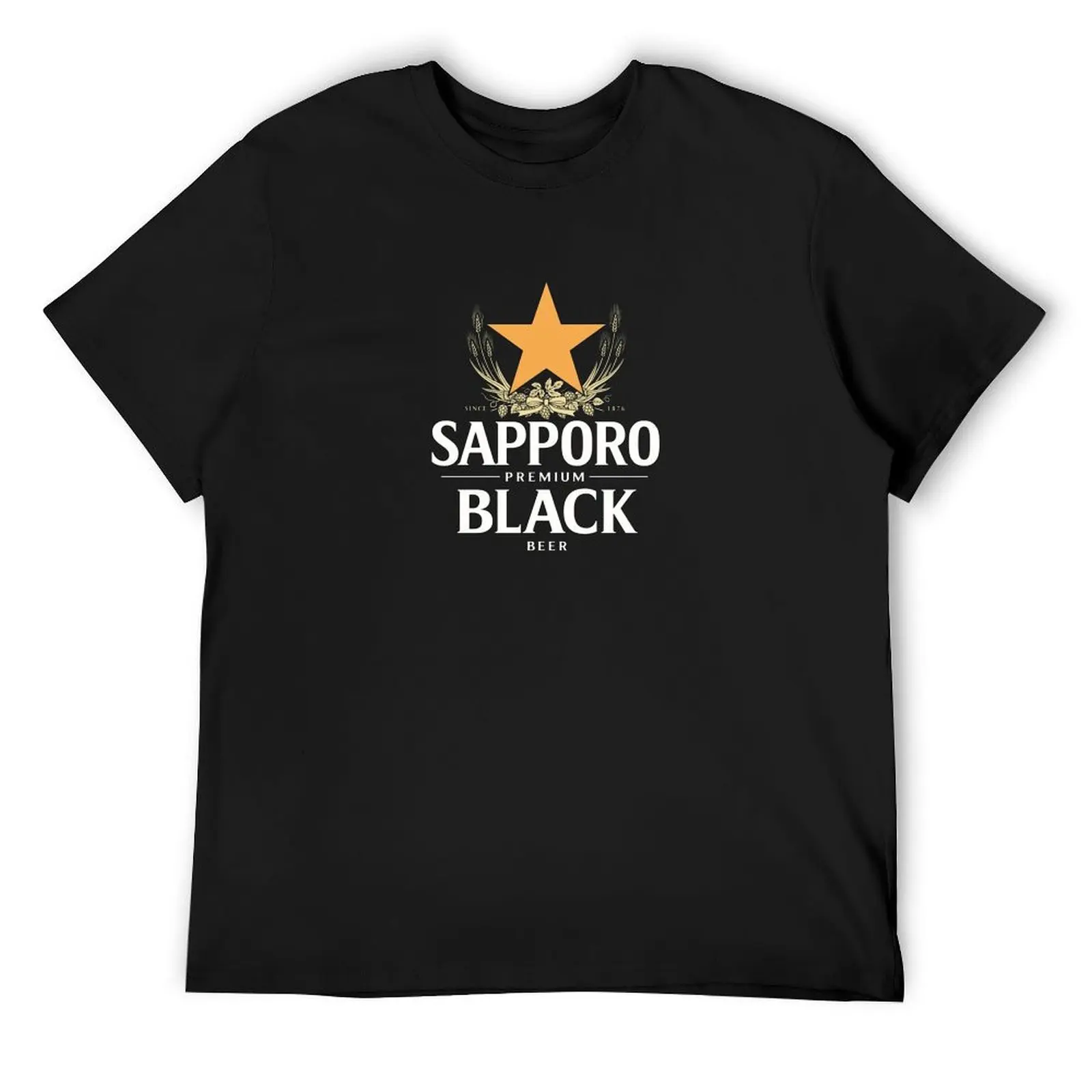 Sapporo Premium Black T-Shirt summer tops blue archive customizeds mens tall t shirts