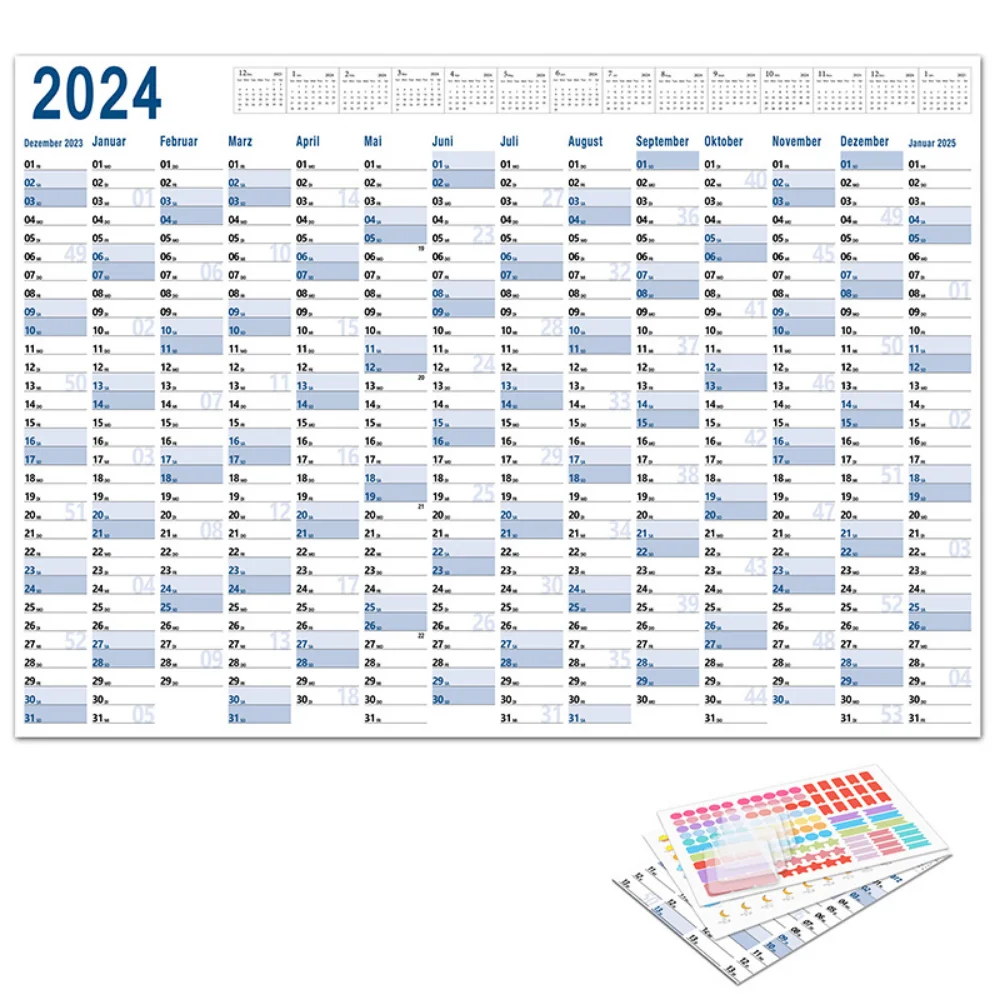 New 2024 Calendar Daily Schedule Planner Sheet Wall Calendar Yearly Weekly Annual Planner To Do List Agenda Organizer Office Hom