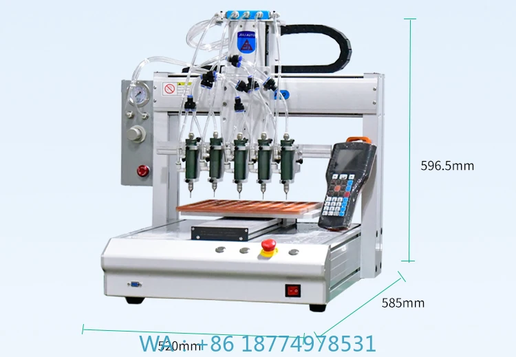 

5 Heads Automatic Paint Glue Dispenser 220V Engine Core High Precision Robotic Glue Dispensing Machine 5L Pressure Barrel