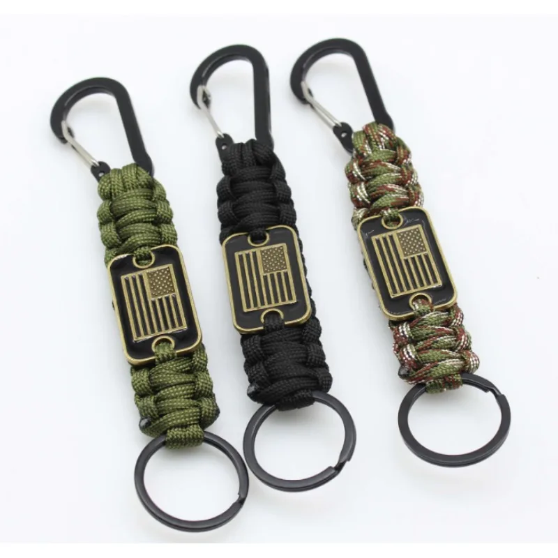 7-Core Outdoor Multifunctional Survival Parachute Rope Flag Keychain for Hiking Adventure,Camping,Fishing, Self-rescue Emergency