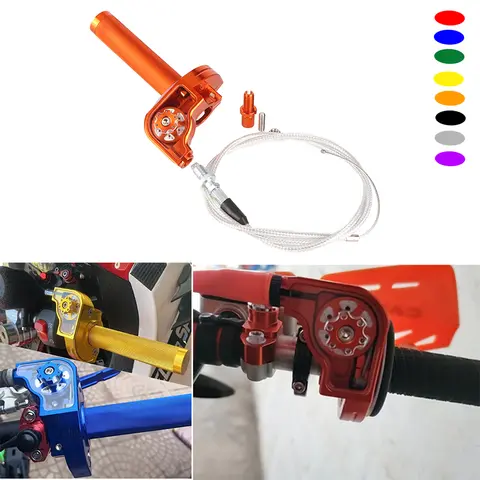 22mm 범용 M10 * 1.5 CNC 알루미늄 가속기 스로틀 트위스트 그립 핸들 바 케이블 오토바이 오토바이 스쿠터 ATV 쿼드 바이크