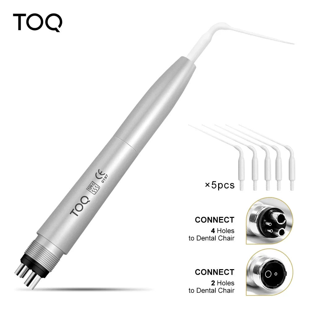 

2/4 Holes Dental Ultrasonic Air Scaler Handpiece With 5 plastic Tips Dentistry Teeth Whitening Cleaner