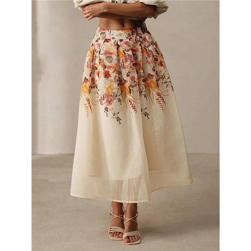 NEU – A-Linien-Rock mit Vintage-Print für Damen