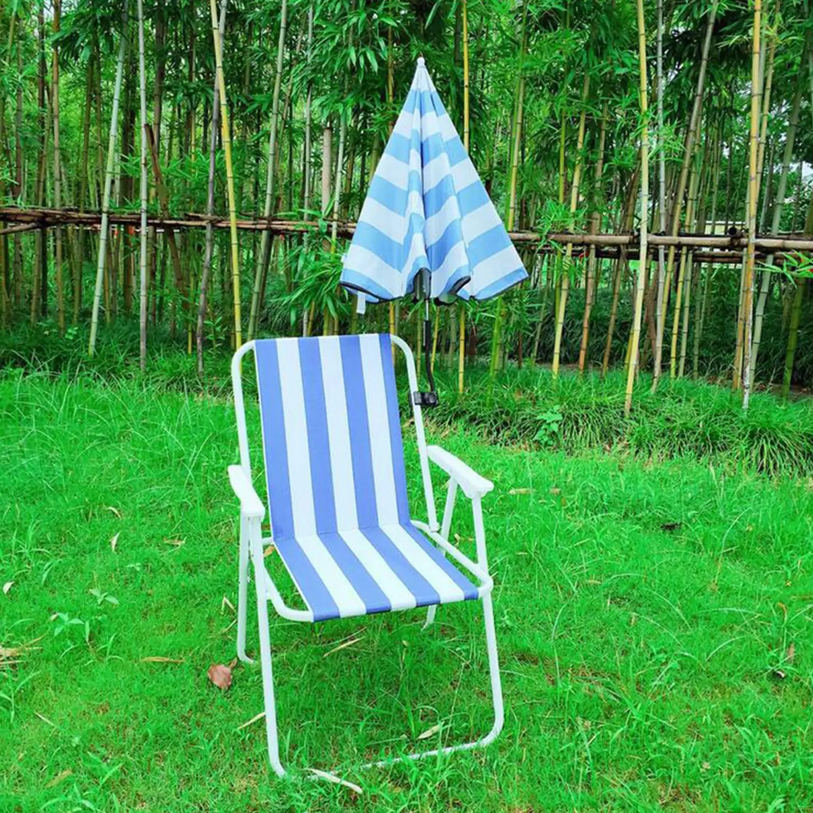 Portable Beach Umbrella Adjustable Sun Protection Canopy Parasol for Boat Chair Camping Bleachers Fishing